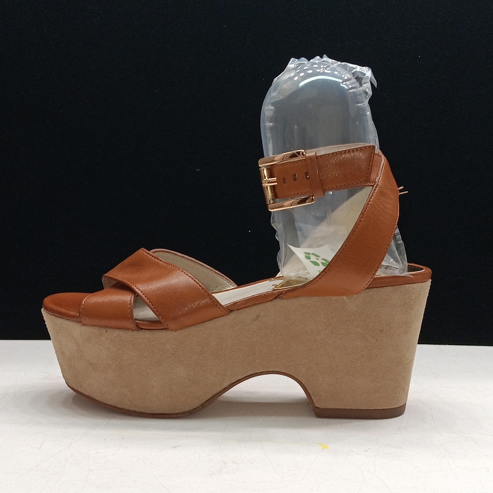 Michael Kors Tan Platform Sandals Leather Upper Size 5M